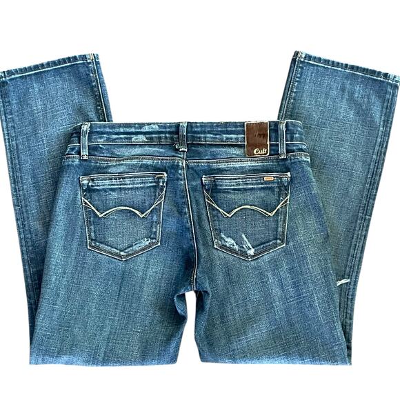 Cult of Individuality Rogan Capri Jeans SIZE 29 Distressed Medium Wash Low Rise - Picture 3 of 10